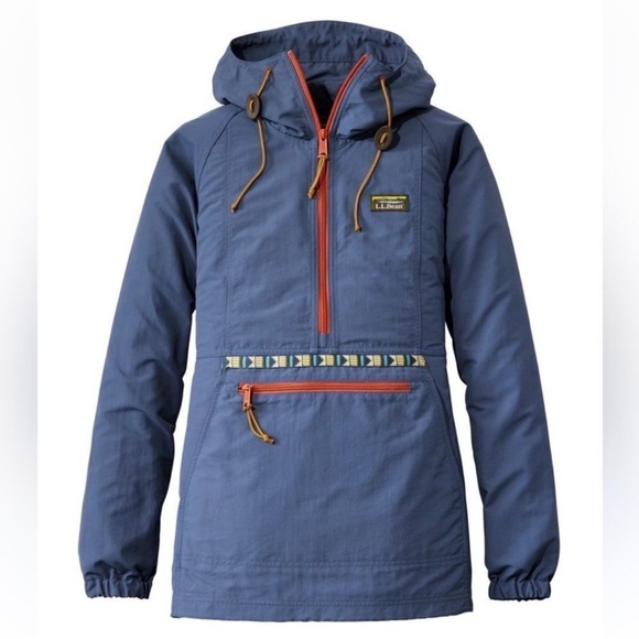 L.L.Bean Mountain Classic Insulated Anorak Windbreaker Rain Blue Size Small - Picture 10 of 14